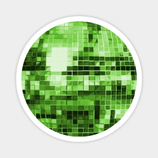 Green Mirrored Disco Ball Pattern Magnet